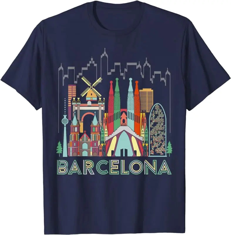 Camiseta colorida de Barcelona para hombre
