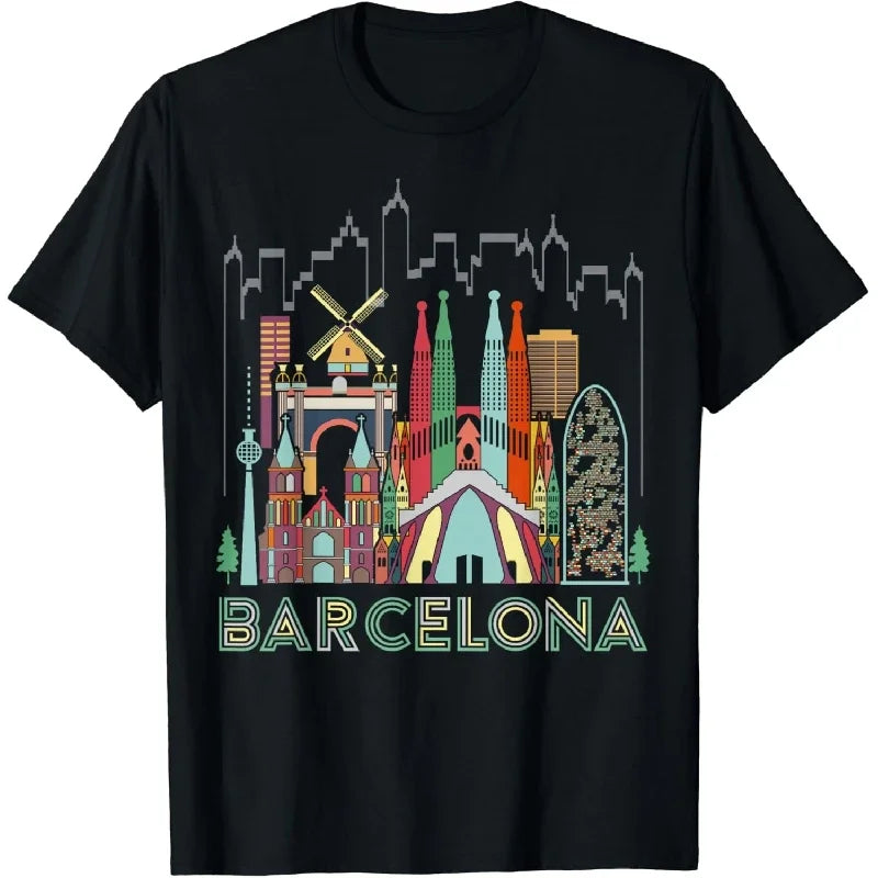 Camiseta colorida de Barcelona para hombre