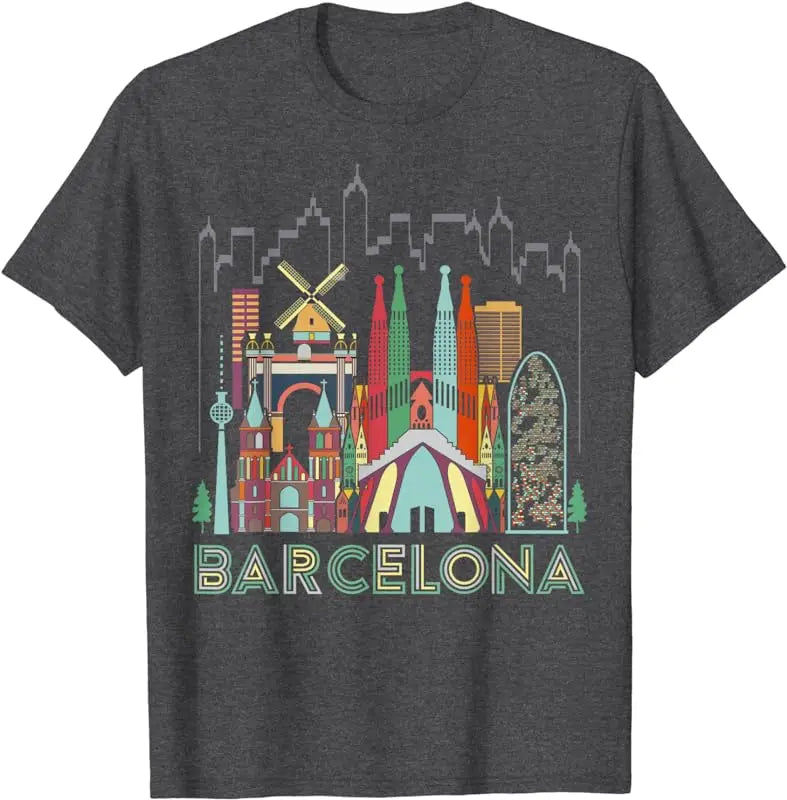 Camiseta colorida de Barcelona para hombre
